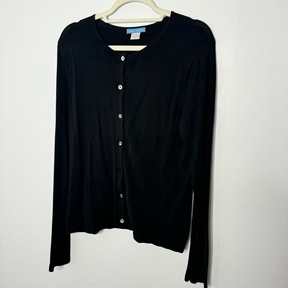 White Warren silk blend cardigan size medium - Picture 2 of 5